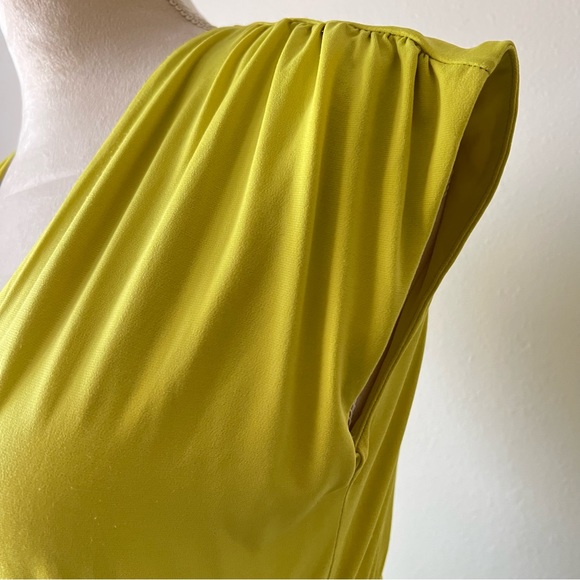 Oleg Cassini Yellow Maxi V-neck Vintage Dress for Women Small - Picture 6 of 7